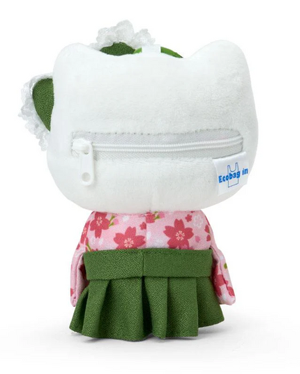 Hello Kitty Eco Shopping Tote Bag Plush Case Matcha Sakura Kimono Sanrio Japan
