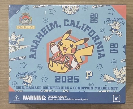 Pokemon World championships Anaheim Exclusive Varsity Pikachu Coin Damage Counter Dice Marker Set
