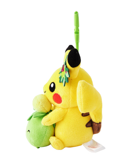 Pokémon Center Kagawa Exclusive Plush Mascot Keychain with Carabiner Pikachu & Smoliv