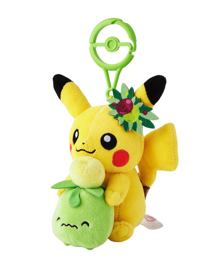 Pokémon Center Kagawa Exclusive Plush Mascot Keychain with Carabiner Pikachu & Smoliv