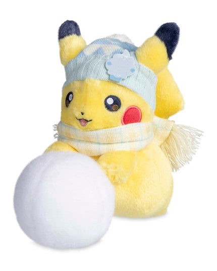 Snowball-Rolling Pikachu Snowy Softies Plush