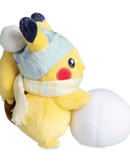 Snowball-Rolling Pikachu Snowy Softies Plush