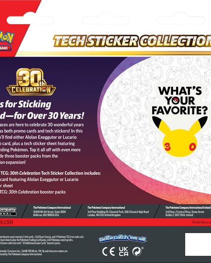 Pokémon TCG: 30th Celebration Tech Sticker Collection