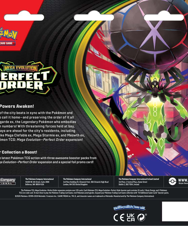EOI / Pre-Order Pokémon TCG: Mega Evolution—Perfect Order 3-Booster Blister