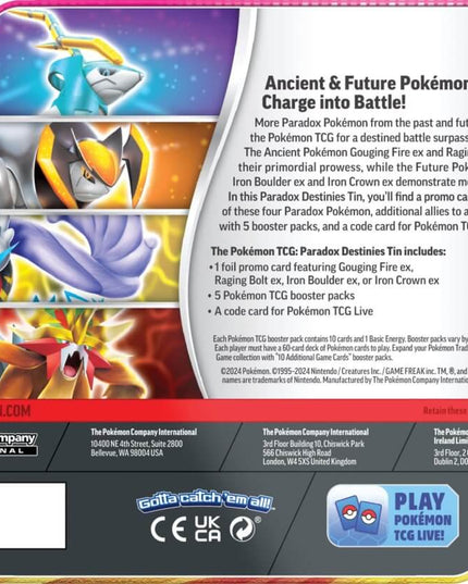 POKÉMON TCG Paradox Destinies Tin