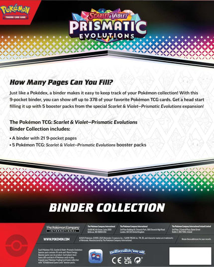 POKÉMON TCG Scarlet & Violet 8.5 Prismatic Evolutions Binder Collection