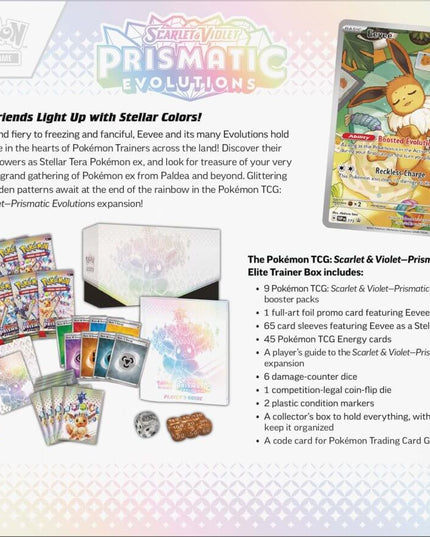 POKÉMON TCG Scarlet & Violet 8.5 Prismatic Evolutions Elite Trainer Box ETB