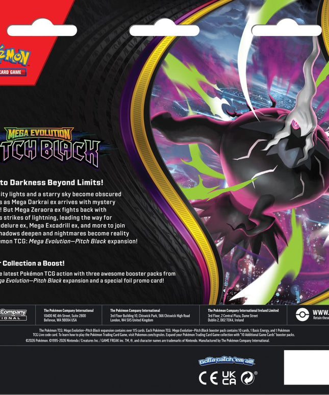 Pokémon TCG: Mega Evolution—Pitch Black Three-Booster Blister