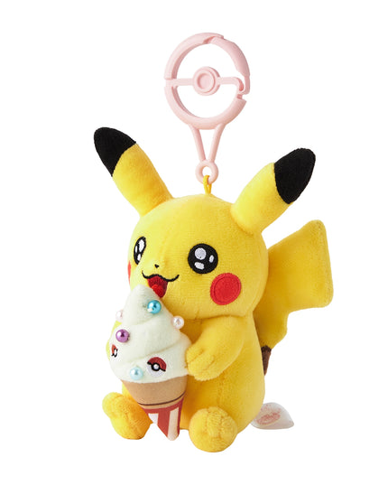 Pokémon Center Kagawa Plush Pikachu Mascot Keychain with Carabiner Icecream