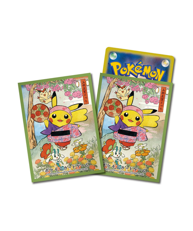 Pokemon Center Card Sleeves 64 Count Hanagasa Festival Pikachu