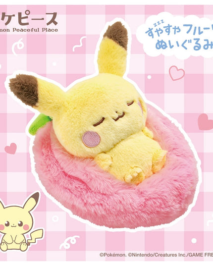 PokéPeace Sleeping Fruit Plush – Pikachu