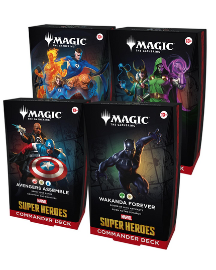 Preorder Magic the Gathering Marvel Super Heroes Commander Decks Case of 4