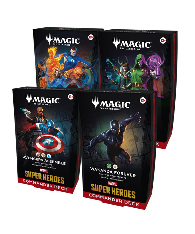 Preorder Magic the Gathering Marvel Super Heroes Commander Decks Case of 4