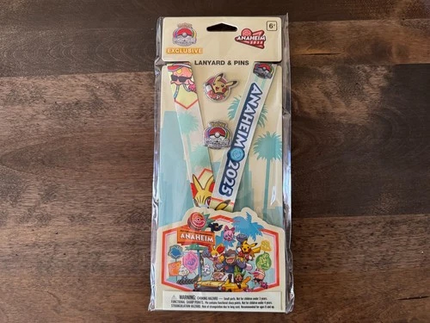 Pokemon World championships Anaheim Exclusive PIKACHU PIN LANYARD SET-VARSITY