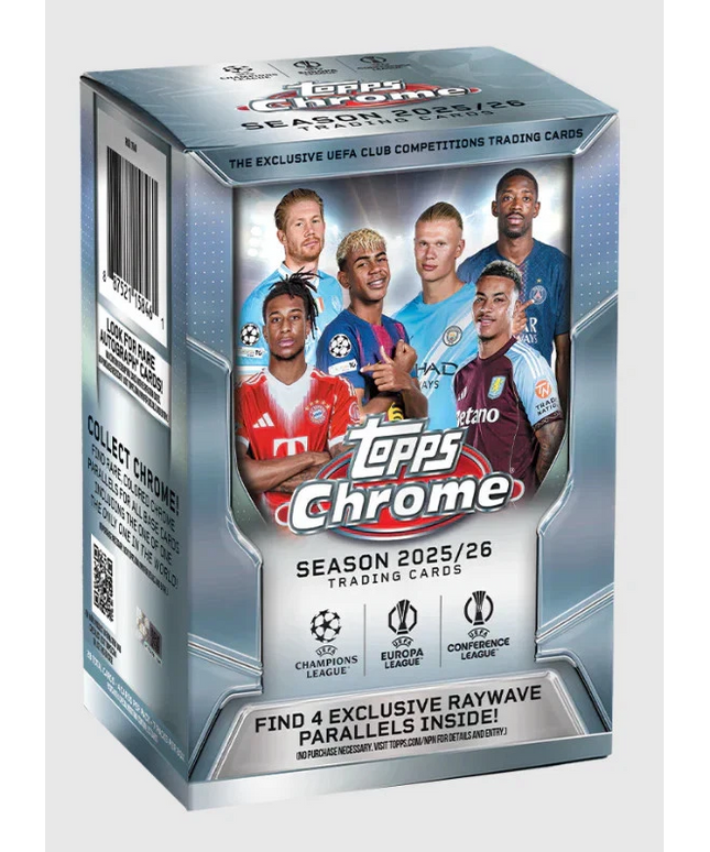 2025-26 Topps Chrome UCC UEFA Club Competitions Soccer Value Box